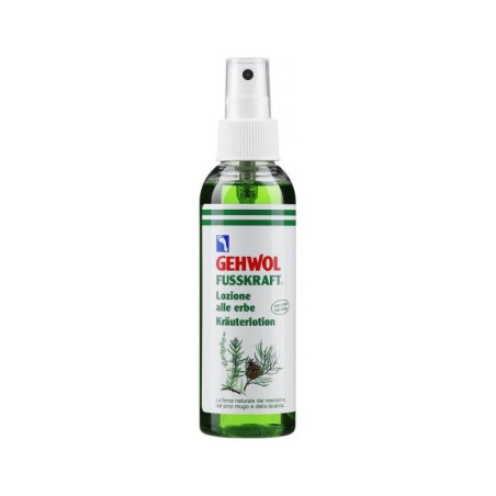 Освіжаючий трав'яний лосьйон для стоп Gehwol Fusskraft Herbal Lotion з ефірними оліями розмарину, сосни, лаванди, ментолу 150ml