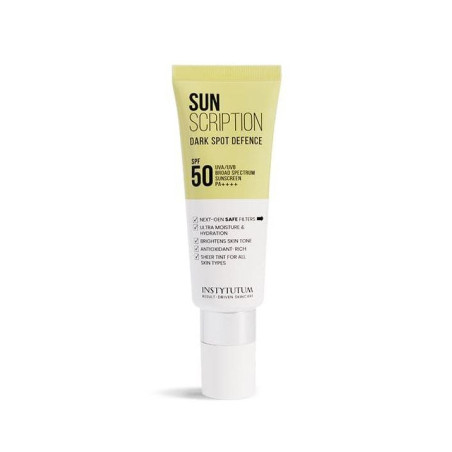 Сонцезахисний крем з освітлювальним ефектом Instytutum Sunscription Dark Spot Defence SPF50 з рослинними екстр., пептидами 50ml