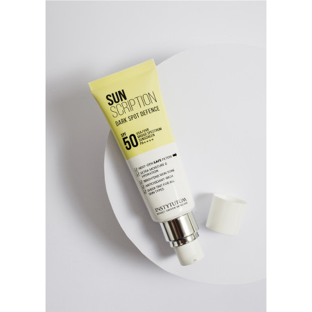 Сонцезахисний крем з освітлювальним ефектом Instytutum Sunscription Dark Spot Defence SPF50 з рослинними екстр., пептидами 50ml