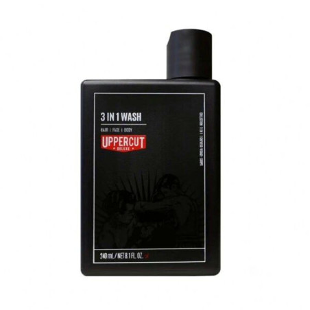 Засіб 3 в 1 для очищення тіла, обличчя, волосся Uppercut 3 in 1 Wash 240 ml — для щоденного використання, не подразнює очі,