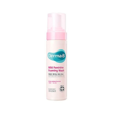 Слабокислотна пінка для жіночої гігієни Derma:B Mild Feminine Foaming Wash з трав'яними екстрактами та центеллою, 200 мл — фото