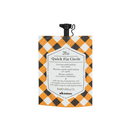 Маска для миттєвого зволоження та розгладження волосся Davines The Quick Fix Circle з червоною глиною та гіалуроновою к-ю 50 мл