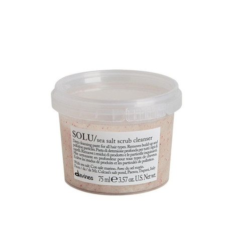 Паста-скраб для очищення шкіри голови Davines SOLU Sea Salt Scrub Cleanser з морською сіллю, канделільським воском 75 мл — фото