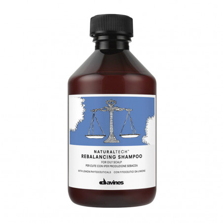 Шампунь для відновлення ліпідного балансу шкіри Davines Naturaltech Rebalancing з екстрактами родовика, імбиру та кориці, 250 ml