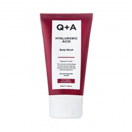 Q+A Hyaluronic Acid Body Wash 50ml — очищення для всіх типів шкіри, яблучний аромат, гіалуронова кислота — вигляд товару