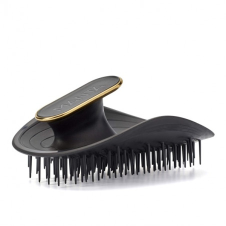 MANTA Brush Black/Gold — щітка для здоров'я шкіри голови та волосся, силікон, FLEXGUARD™ технологія — вигляд товару
