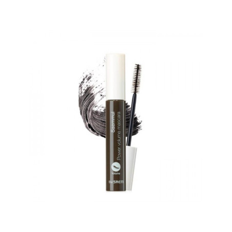 Туш для вій The Saem Perfect Volume Mascara 8g — мигдальна олія, екстракти троянди та ромашки, запобігання ламкості, чорна, для