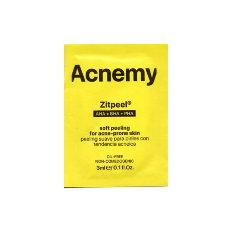 Acnemy Zitpeel 3ml — ніжний пілінг для проблемної шкіри, суміш кислот AHA BHA PHA, освітлення, відлущення, вирівнювання тону —