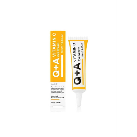 Крем для очей Q+A Vitamin C Eye Cream 15ml — вітамін С, глікоген, екстракт вишні ацероли, усунення набряків — упаковка