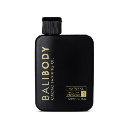 Bali Body Cacao Tanning Oil SPF15 100 мл — олія для засмаги з какао, оліями винограду, кокосу, захист SPF15, бронзовий блиск —