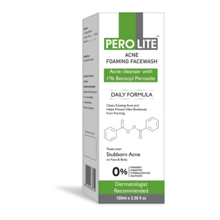 Пінка для вмивання Perolite Acne Foaming Facewash Benzoyl Peroxide 1% 100ml — контроль бактерій, запобігання нових вугрів,