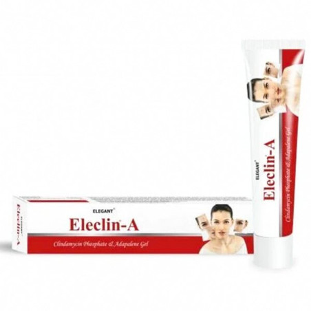 Гель Eleclin-A Clindamycin 15g — проти акне, з кліндаміцином та адапаленом, зменшує висипку, для проблемної шкіри — вигляд