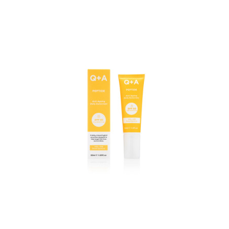 Q+A Peptide Anti-Ageing Daily Sunscreen SPF 50 UVA+UVB 50 мл — антивіковий сонцезахисний крем з пептидами, бетаїном, алантоїном