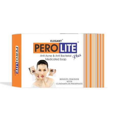 Мило Perolite Anti Acne Anti Bacterial Medicated Soap Plus 75 г — проти акне, бензоїл пероксид 1.25%, кліндаміцин 0.1%,