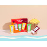 Набір Q+A Travel Trio — Body Wash, Body Scrub, Body Lotion по 50 мл — гіалуронова кислота, AHA, кераміди, делікатний догляд —