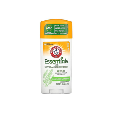 Дезодорант Arm & Hammer Essentials Deodorant 71 г — з ароматом розмарину та лаванди, без алюмінію, для усіх типів шкіри —