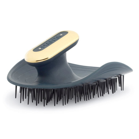 MANTA Pulse Brush Deep Ocean Blue — масажна щітка для здоров'я шкіри голови та волосся, силіконова основа, термостійка до 80°C