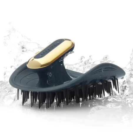 MANTA Pulse Brush Deep Ocean Blue — масажна щітка для здоров'я шкіри голови та волосся, силіконова основа, термостійка до 80°C