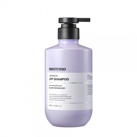 Шампунь Moremo Advanced LPP Shampoo 490 мл — очищення, пом'якшення, підвищення еластичності для пошкодженого волосся — упаковка