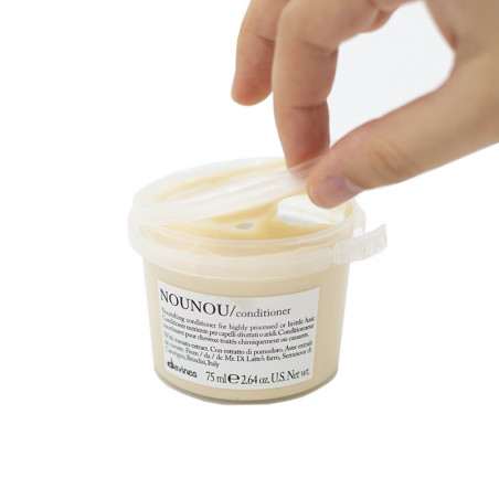 Кондиціонер Davines NOUNOU 75ml — живлення, зволоження, захист, повернення блиску, шовковистості — аплікація