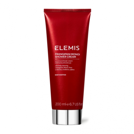 ELEMIS Frangipani Monoi Shower Cream 200ml — на основі олії моноі, кокосу та цвіту франжипані, дбайливе очищення, зволоження,