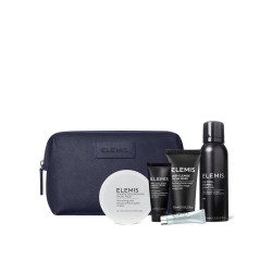 Elemis First-Class Grooming Edit бестселери для обличчя та тіла для Нього 6 шт — дорожня сумка з візерунком William Morris,