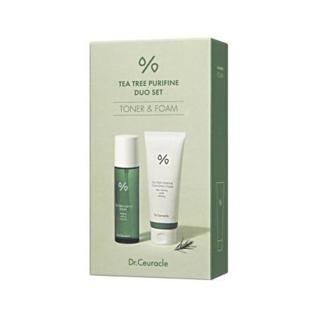 Dr.Ceuracle Tea Tree Purifine Duo Set набір 2 шт — видалення забруднень, пом'якшення запальних елементів, пінка з низьким