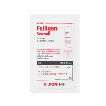Відлущувальний пілінг для шкіри голови від лупи та сухості Dr. FORHAIR Sea Salt Scaler з сіллю Мертвого моря, мініформат 12ml —