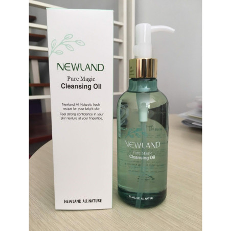 Гідрофільна олія Newland PURE MAGIC CLEANSING OIL 240ml — розчинення макіяжу, зволоження, рослинні екстракти, текстура олії —