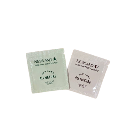 Набір мініформатів Newland All Nature Moist Pure: нічний крем та денний аква-гель 2г*2 — з алое та вітамінами С, Е, для