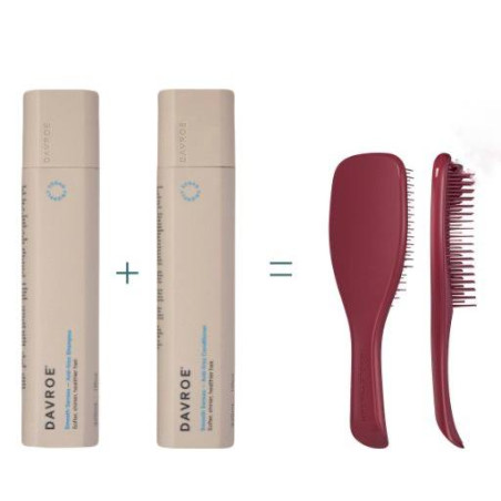Набір Davroe Smooth Senses Anti-frizz для кучерявого волосся: шампунь 325 мл, кондиціонер 325 мл, розчіска 4 шт — з алое вера,