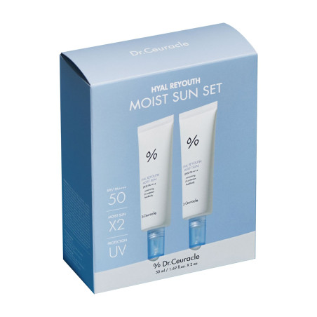 Набір сонцезахисних кремів Dr.Ceuracle Hyal Reyouth Moist Sun Duo Set — SPF 50+/PA++++, для всіх типів шкіри, глибоке