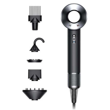 Фен Dyson HD07 — режим подачі холодного повітря, насадка для неслухняного волосся, насадка-концентратор, без екстремальних