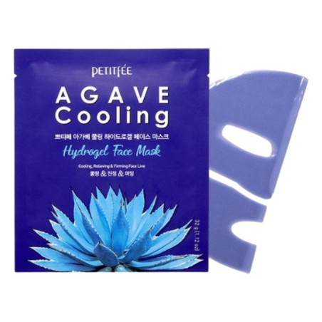 Гідрогелева охолоджуюча маска PETITFEE Agave Cooling Hydrogel Face Mask з екстрактом агави 32г — живлення, тонізація, усунення