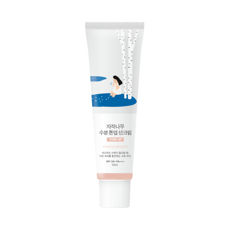 Сонцезахисний крем тонуючий Round Lab Birch Juice Tone Up Sunscreen 50ml — захист від УФ, вирівнювання тону, зволоження та