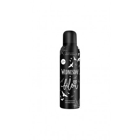 Пінка для душу Bilou Wednesday Black Is My Happy 200 ml — містичний дизайн, аромат сандалового дерева та солодкого апельсина,