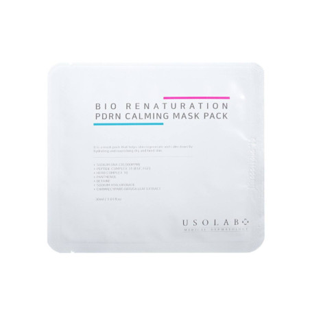 USOLAB Bio Renaturation PDRN Calming Mask з ПДРН, поліпептидами та центеллою 30 мл — зволоження, заспокійливий ефект, ліфтинг —