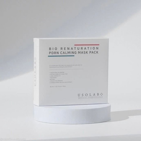 USOLAB Bio Renaturation PDRN Calming Mask з ПДРН, поліпептидами та центеллою 30 мл — усунення ознак сухості, сліди втоми —