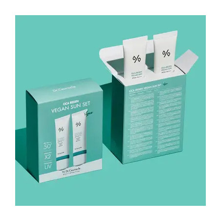 Dr.Ceuracle Cica Regen Vegan Sun Duo Set з центеллою SPF 50+/PA++++ — боротьба з почервоніннями, зволоження — текстура