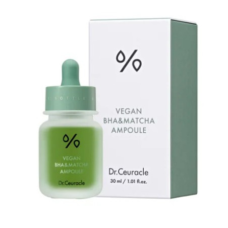 Dr.Ceuracle Vegan BHA Matcha Ampoule 30ml — зволоження, звуження пор та усунення чорних цяток, легка водяниста текстура без