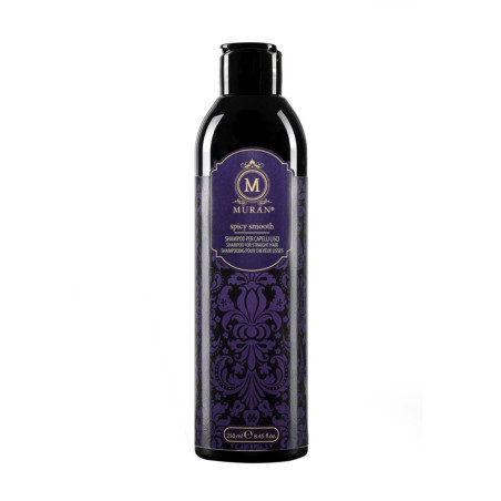MURAN Spicy Smooth Shampoo 250ml — шампунь для випрямлення волосся з оліями какао, мускатного горіха та ялівцю — упаковка