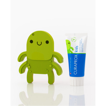 Ферментна зубна паста для дітей Curaprox Kids Mint Fluoride 10ml — зміцнення емалі, усунення нальоту, фтор, ферменти, упаковка