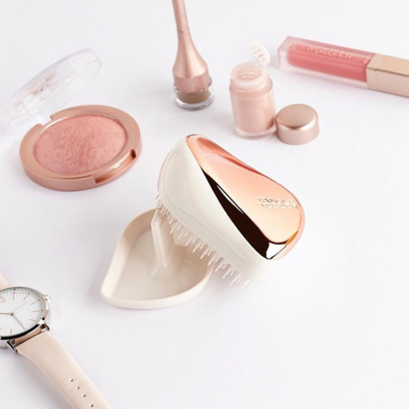 Tangle Teezer Compact Styler Rose Gold Ivory — щітка для волосся, компактний розмір 9,5 × 7 см, вага 103 г, Великобританія —