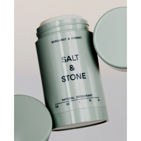 Натуральний дезодорант SALT STONE Natural Deodorant Bergamot Hinoki 75 г — невидима формула без слідів на одязі, пробіотики для