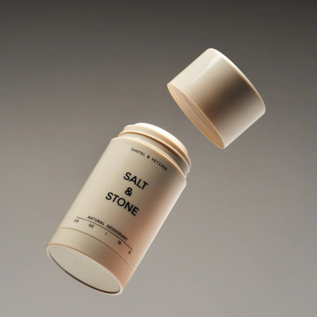 Натуральний дезодорант SALT STONE Natural Deodorant Santal Vetiver 75 г — невидима формула без слідів на одязі, пробіотики для