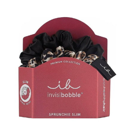 Резинка-браслет для волосся Invisibobble Sprunchie Slim Premium Leo Is The New Black 2шт — технологія HairLoveTech для