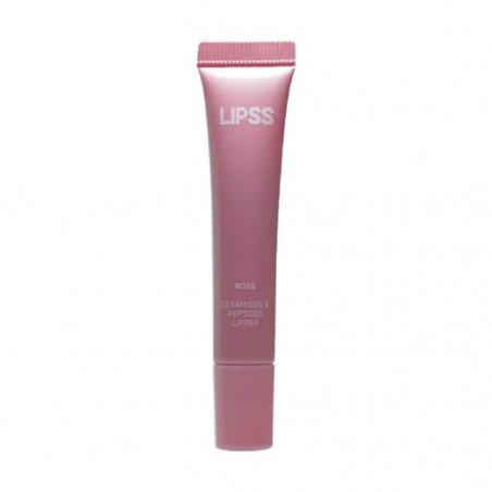 Блиск для губ LIPSS Rose Ceramides Peptides Lipper рожевий без аромату 8ml — живить, зволожує, загоює, пептиди, вітамін Е, для