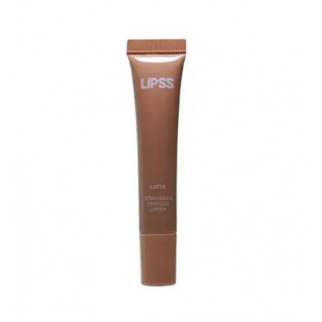 Блиск для губ LIPSS Latte Ceramides Peptides Lipper бежевий з ароматом лате 8ml — живить, зволожує, загоює, пептиди, вітамін Е,