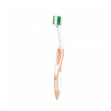 Зубна щітка середньої жорсткості Biorepair Medium Classic — з запатентованим вигином, бактеріостатичним покриттям SCP, захищає