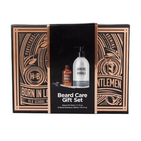 Набір для бороди Hawkins and Brimble Beard Gift Box — шампунь 300мл, олійка 50мл, Elemi & Ginseng — упаковка